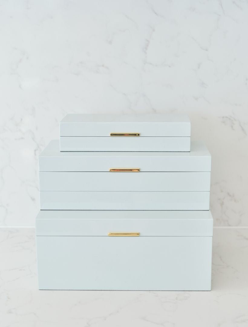 Long Lacquered Jewellery Box Blue - Zjoosh