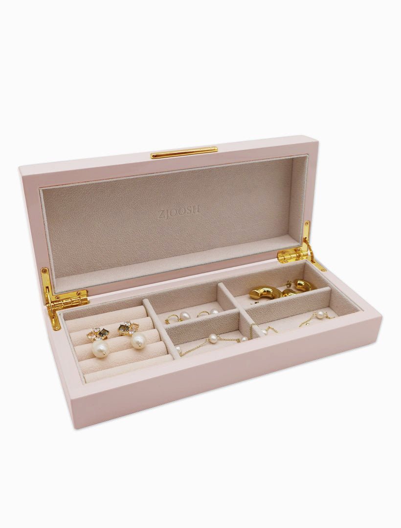 Long Lacquered Jewellery Box Pink - Zjoosh