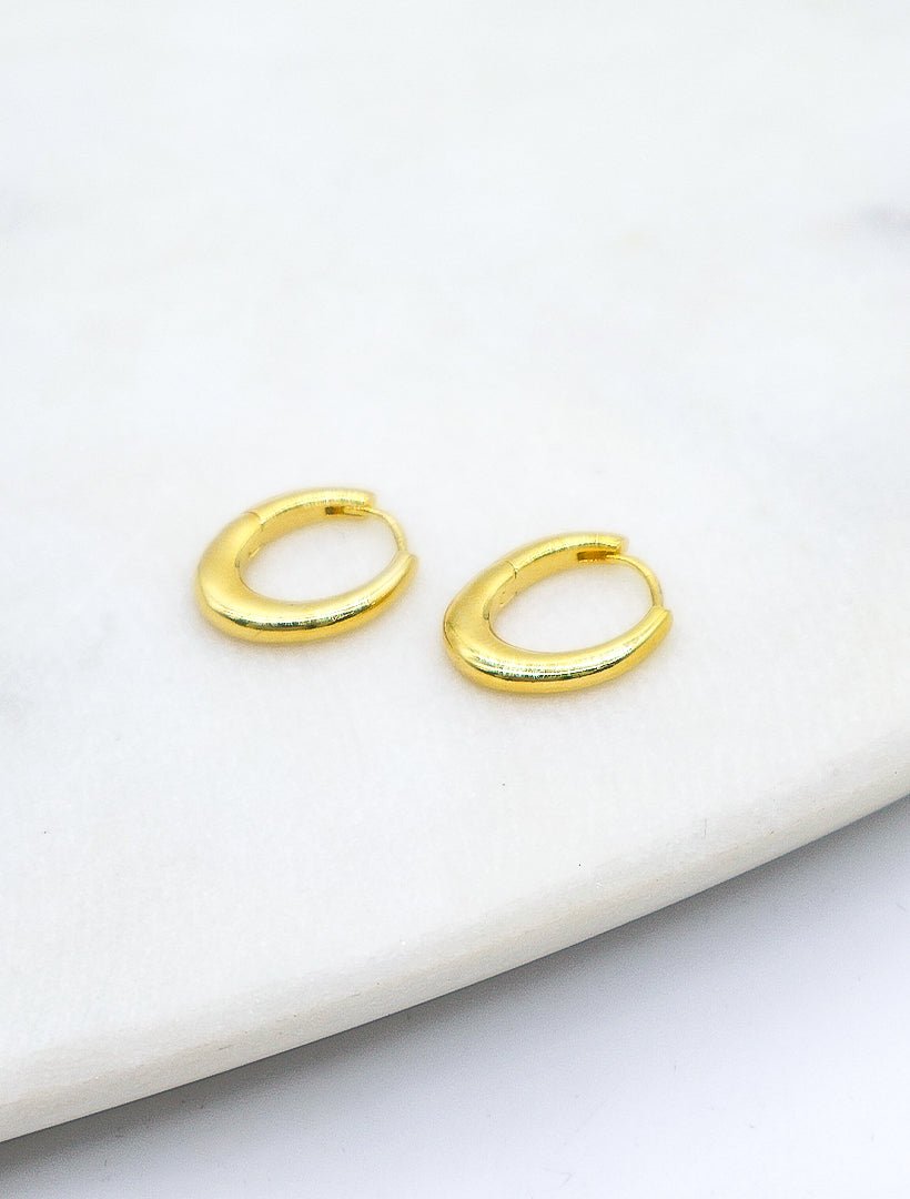 Long Oval Hoops Gold - Zjoosh