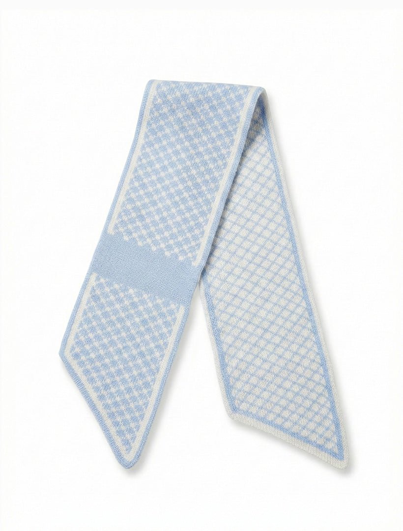 Louis Cashmere Twilly Diamond Jacquard Blue - Zjoosh