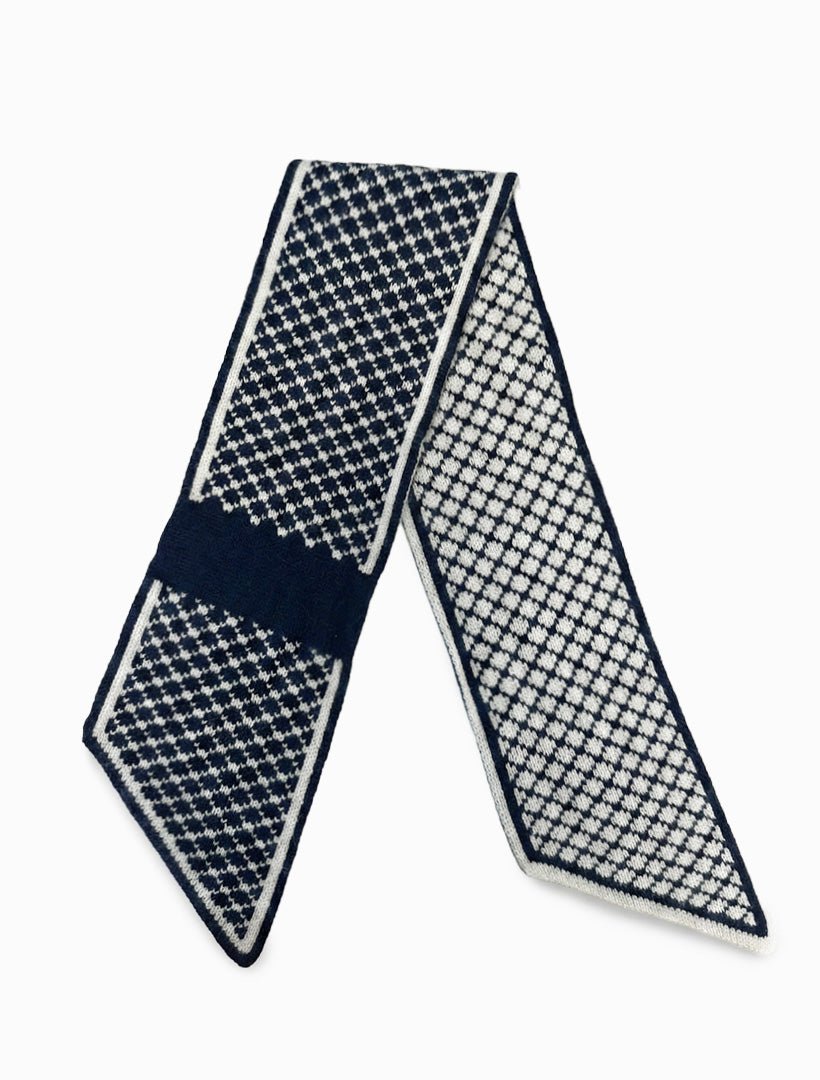 Louis Cashmere Twilly diamond Jacquard Navy - Zjoosh