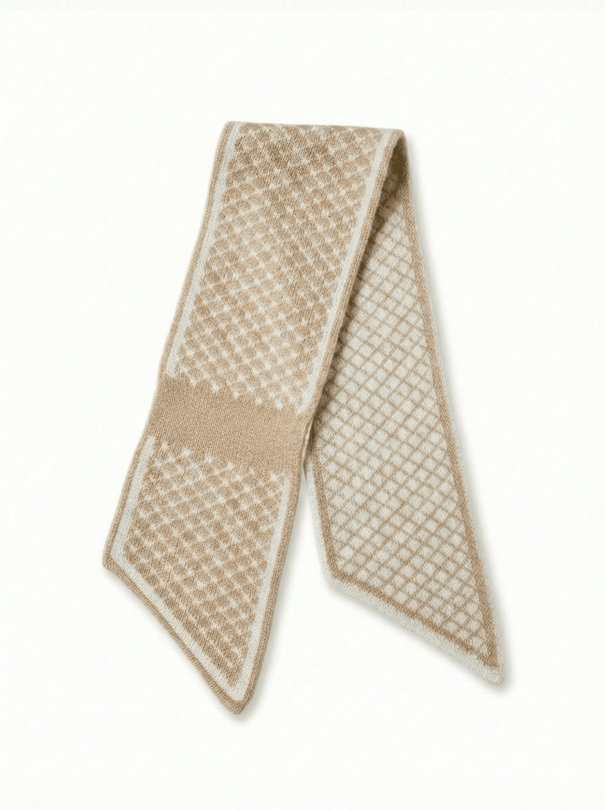 Louis Cashmere Twilly Diamond Jacquard Oatmeal - Zjoosh