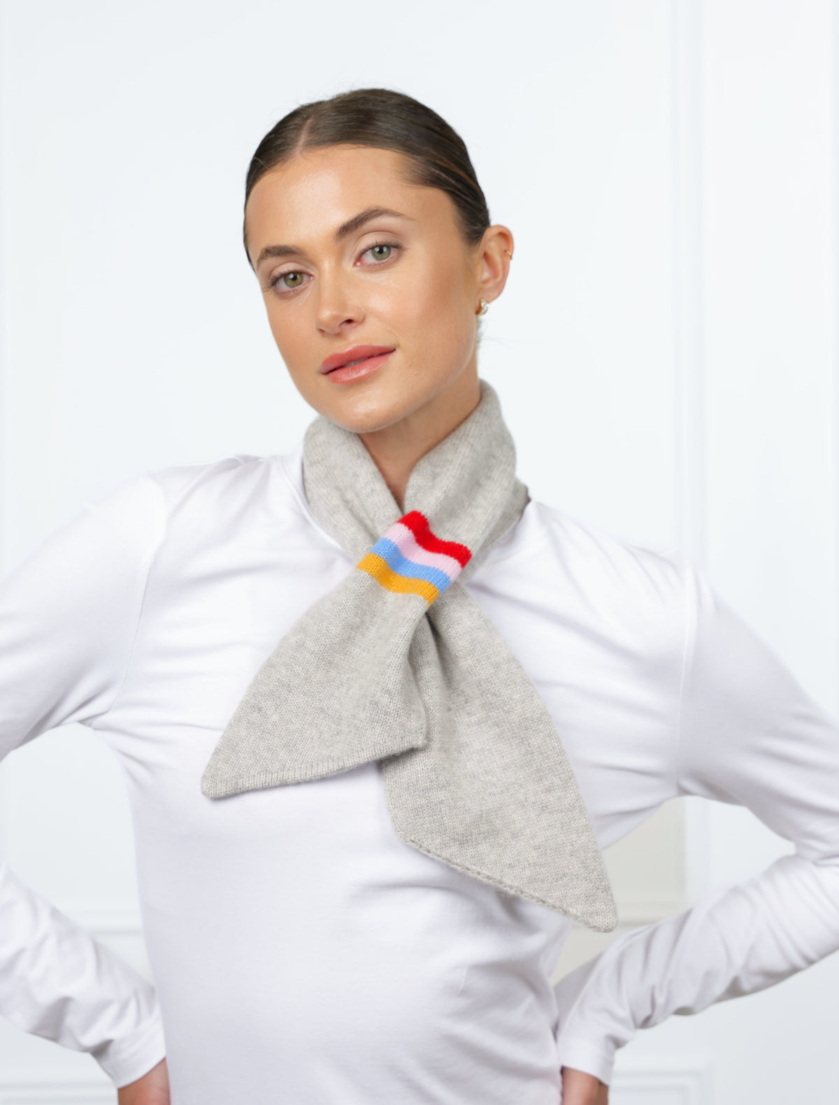 Louis Cashmere Twilly Stripe Grey - Zjoosh