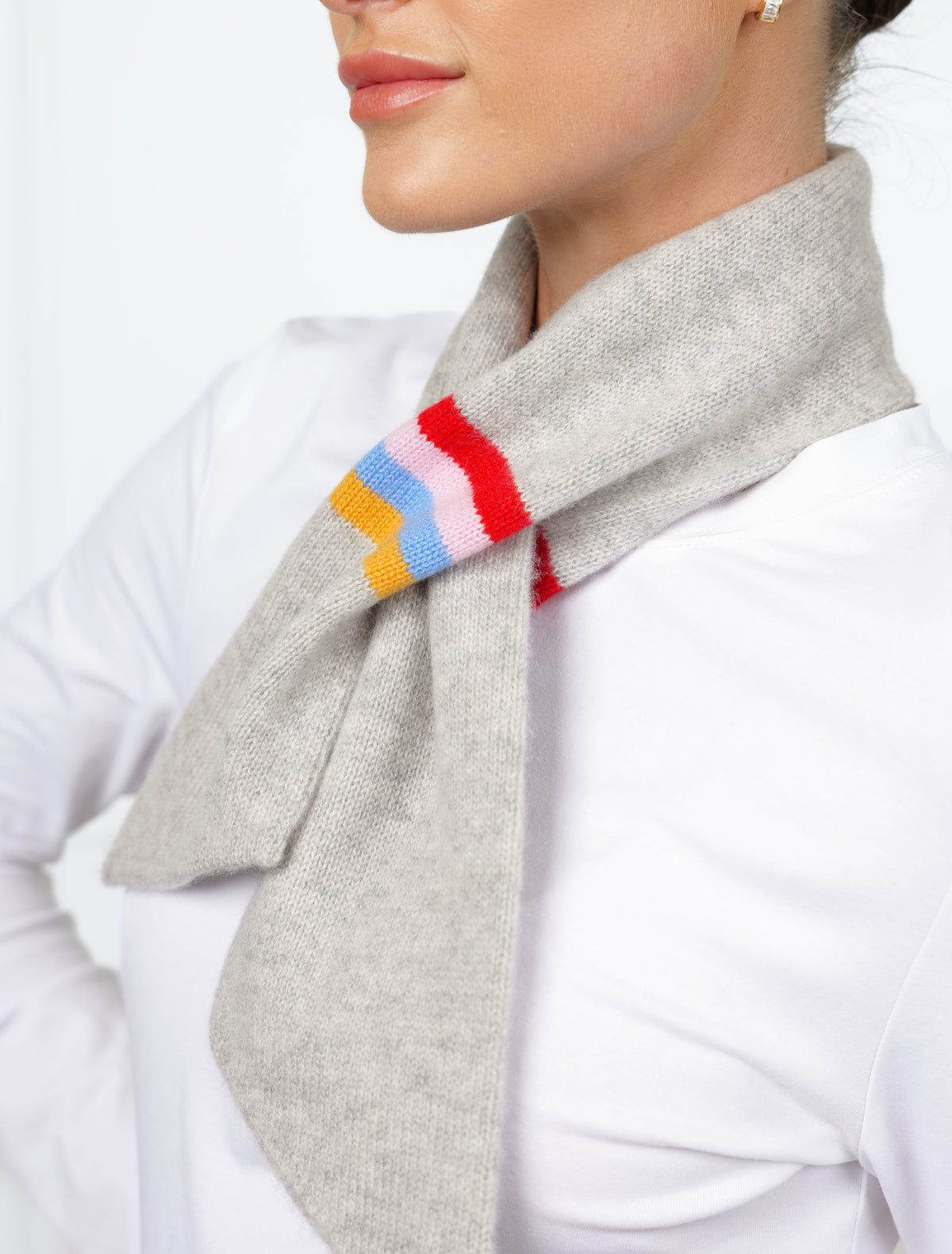 Louis Cashmere Twilly Stripe Grey - Zjoosh