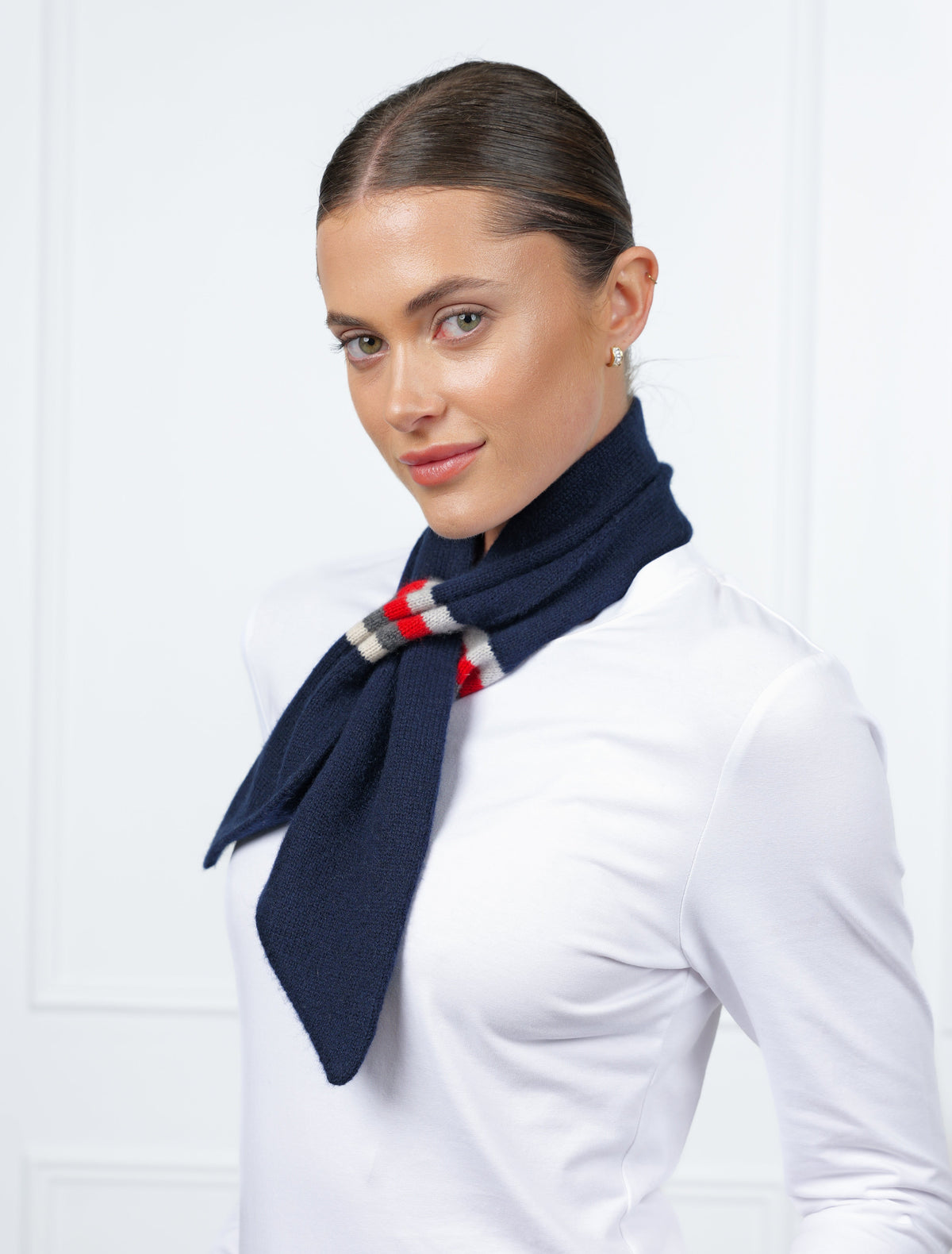 Louis Cashmere Twilly Stripe Navy - Zjoosh