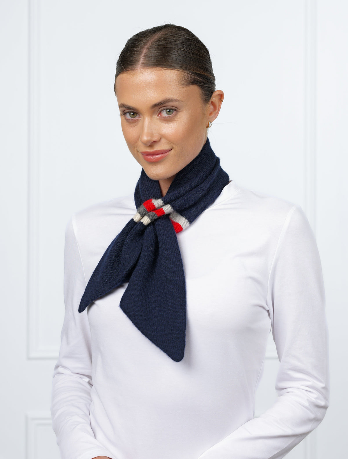 Louis Cashmere Twilly Stripe Navy - Zjoosh