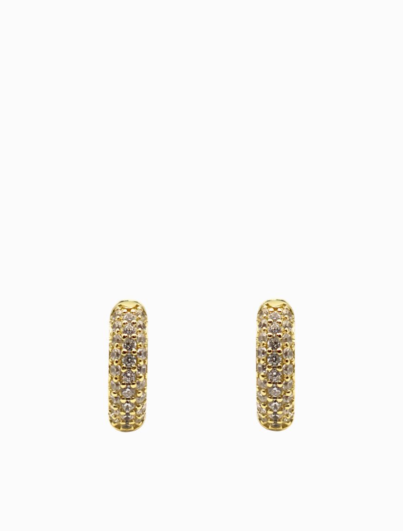 Lucienne Crusted Crystal Hoops Gold - Zjoosh