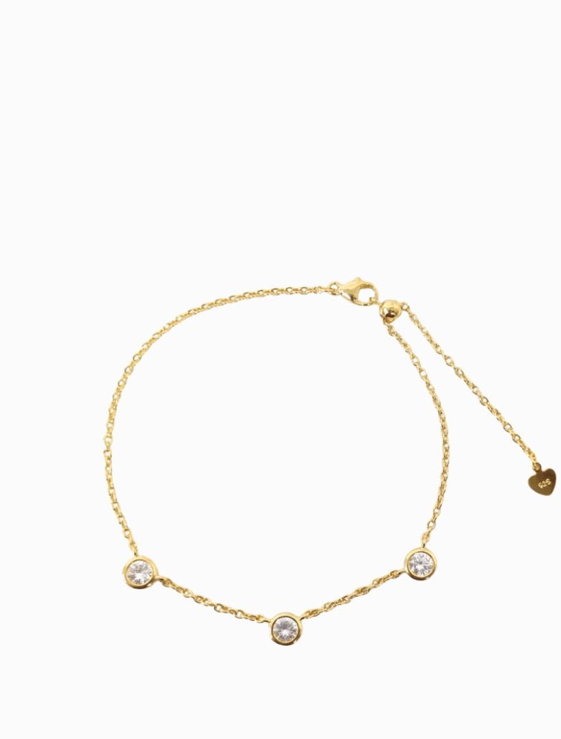 Lucienne Cubic Zirconia Spaced Bracelet Gold - Zjoosh