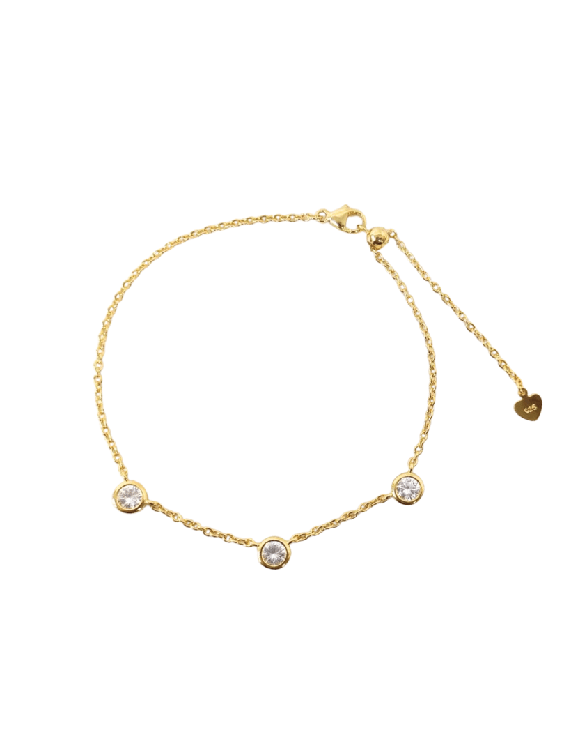 Lucienne Cubic Zirconia Spaced Bracelet Gold - Zjoosh