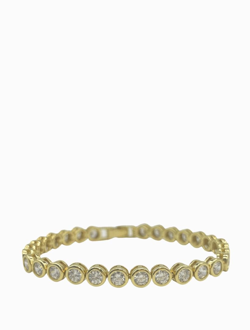 Lucienne Cubic Zirconia Tennis Bracelet Gold - Zjoosh