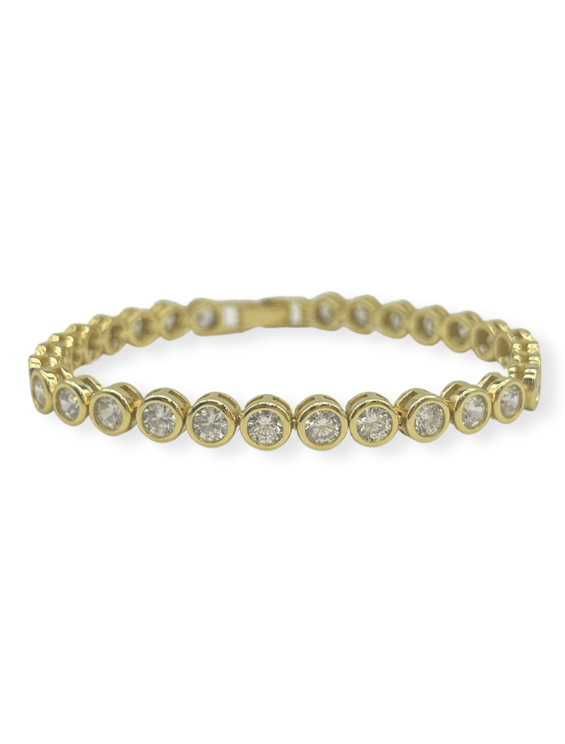 Lucienne Cubic Zirconia Tennis Bracelet Gold - Zjoosh