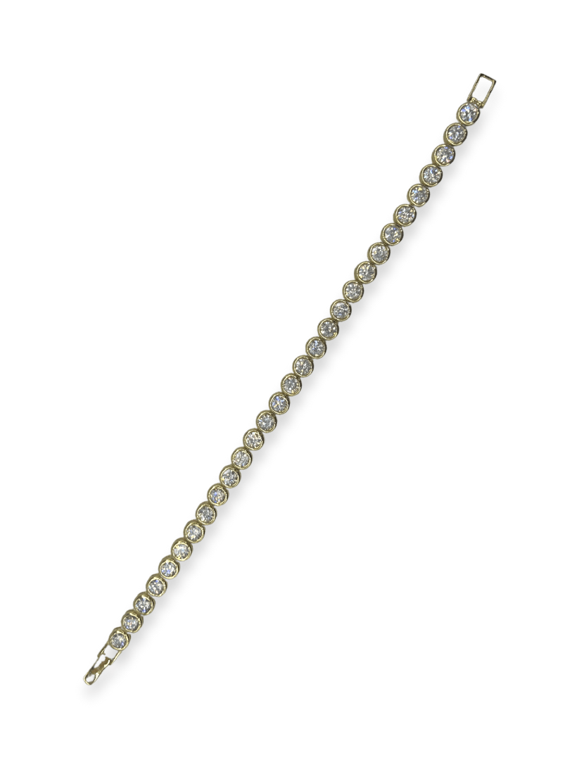 Lucienne Cubic Zirconia Tennis Bracelet Gold - Zjoosh