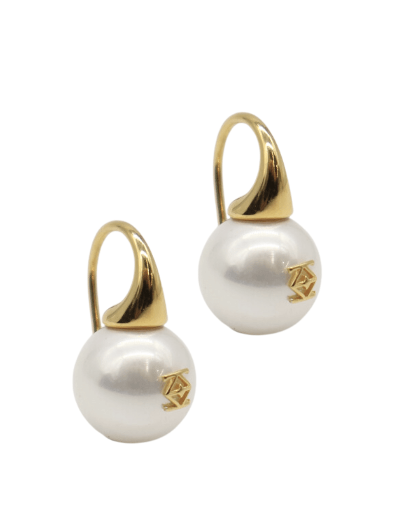 Lucienne Insignia Pearl Hooks Gold - Zjoosh