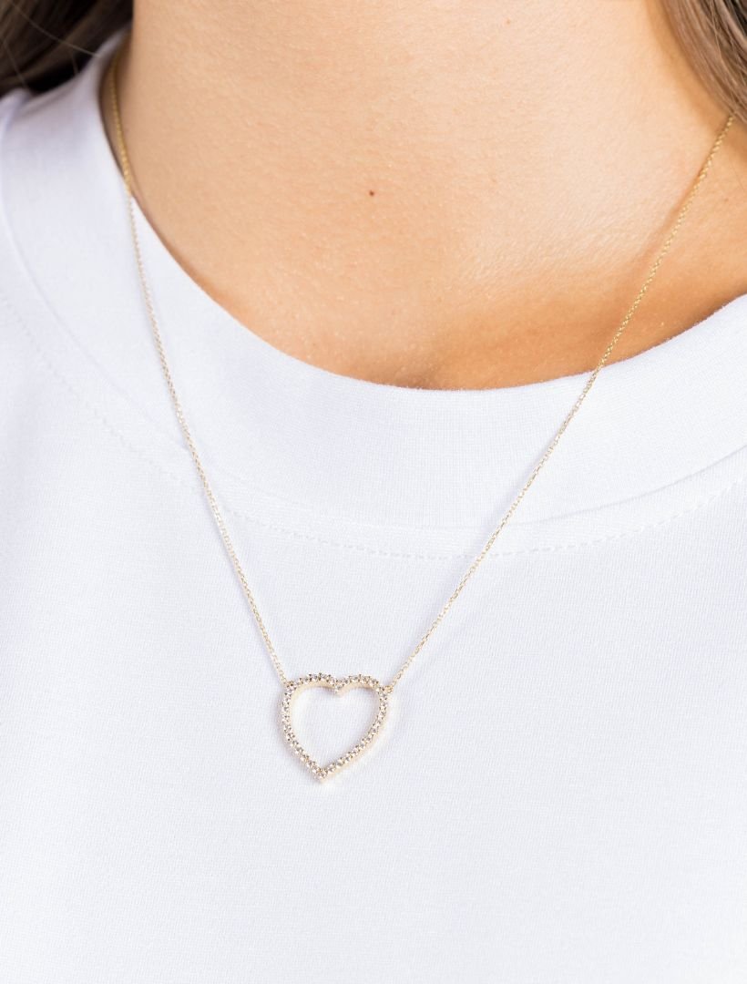 Lucienne Open Heart Necklace Gold - Zjoosh