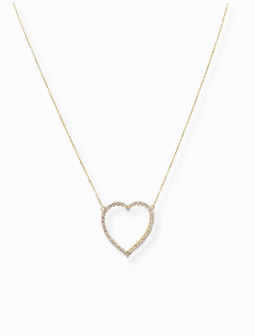 Lucienne Open Heart Necklace Gold - Zjoosh