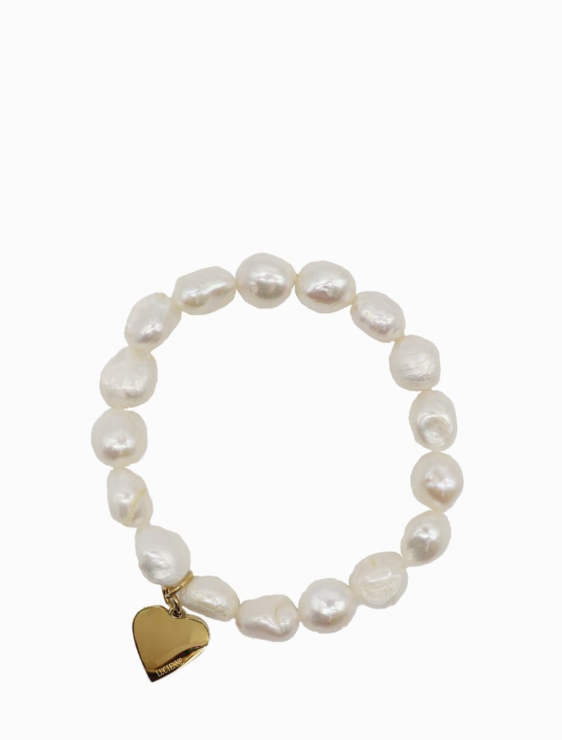 Lucienne Pearl Bracelet with Heart Disk - Zjoosh