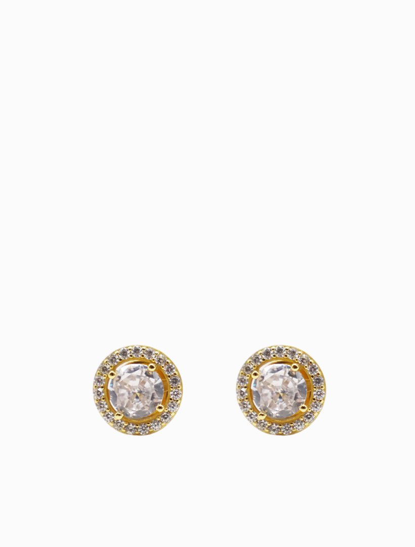 Lucienne White Crystal Surround Studs - Zjoosh