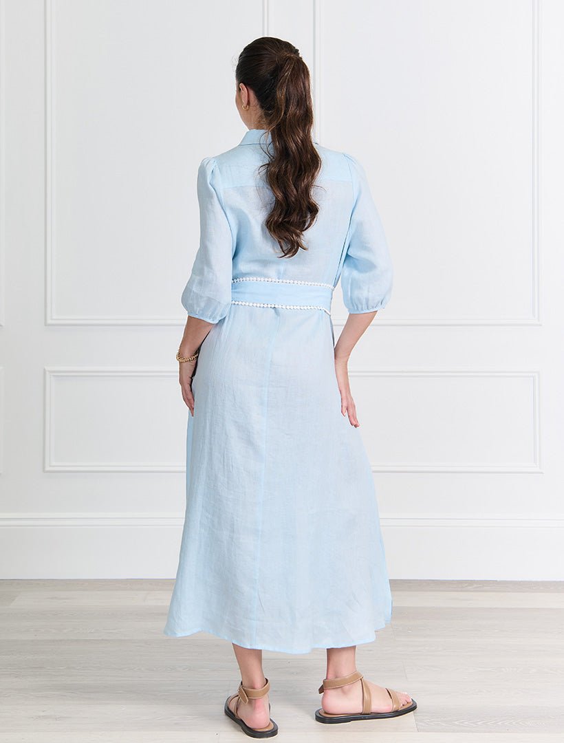 Lucy Linen Dress Blue - FINAL SALE - Zjoosh