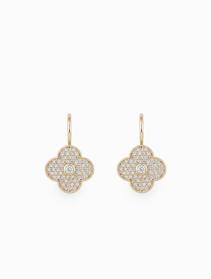 Luxe Clover French Hooks Gold - Zjoosh