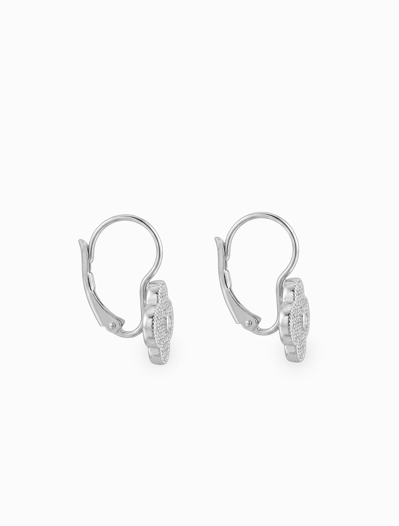 Luxe Clover French Hooks Silver - Zjoosh