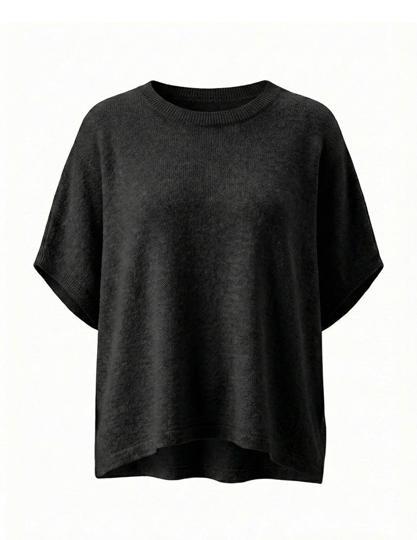 Macie Cashmere Knit Top Black Free Size - Zjoosh