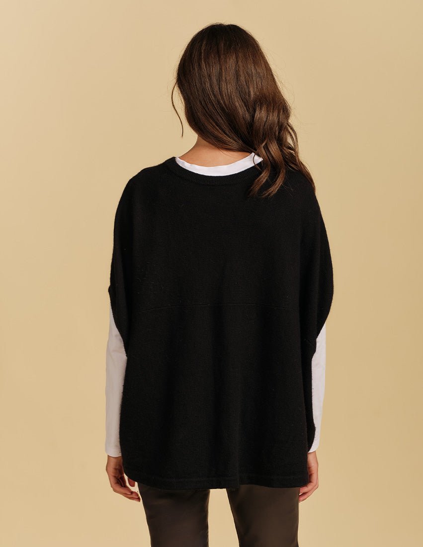 Macie Cashmere Knit Top Black Free Size - Zjoosh