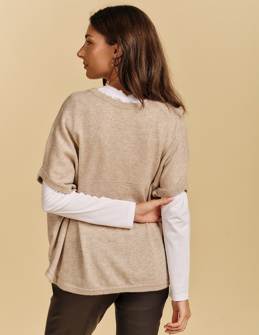 Macie Cashmere Knit Top Oatmeal - Zjoosh