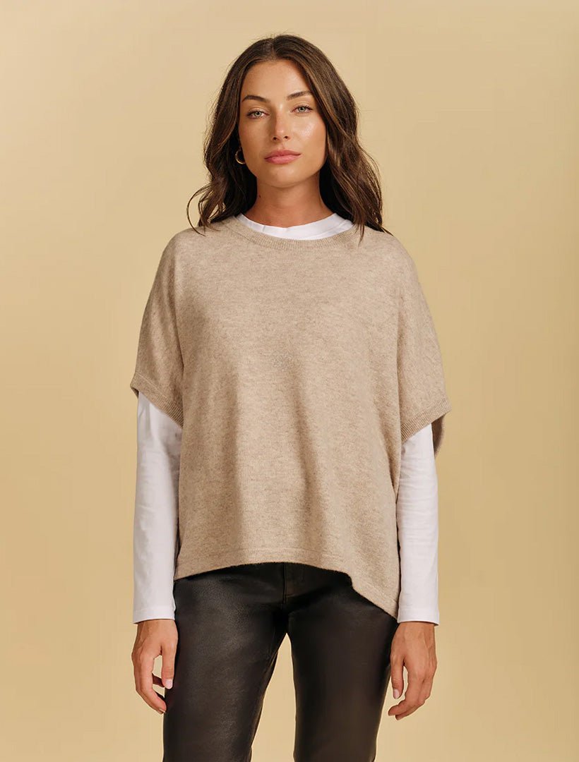 Macie Cashmere Knit Top Oatmeal - Zjoosh