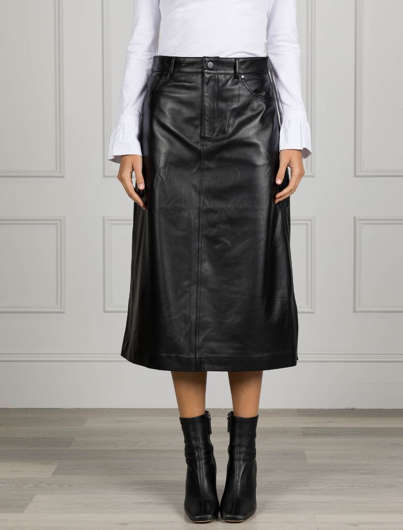 Madison Leather Skirt Black - Zjoosh