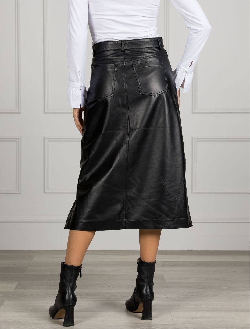 Madison Leather Skirt Black - Zjoosh