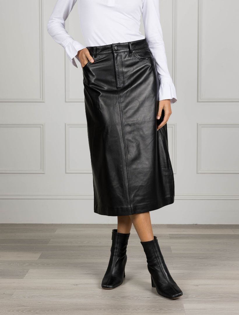 Madison Leather Skirt Black - Zjoosh