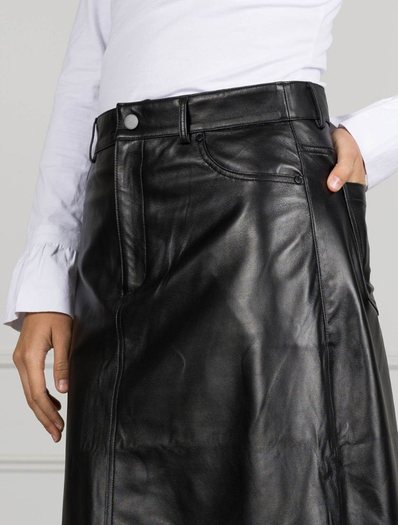 Madison Leather Skirt Black - Zjoosh