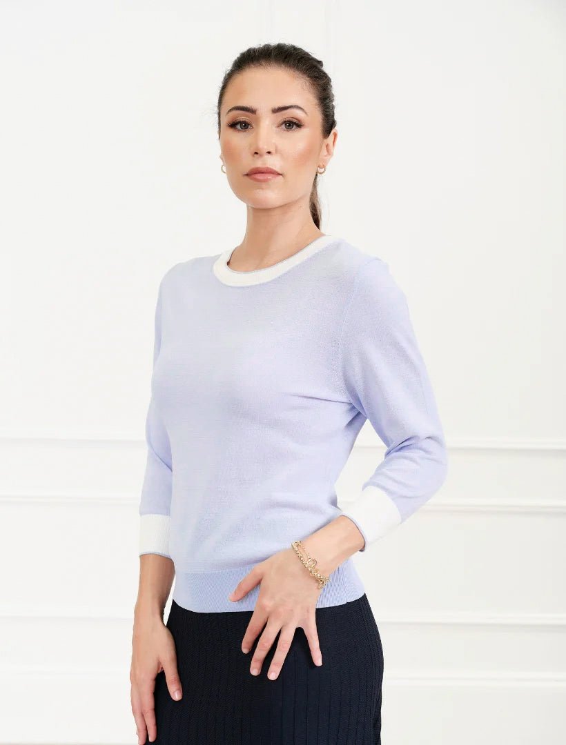 Melanie 3/4 Sleeve Knit Sky Blue - FINAL SALE - Zjoosh