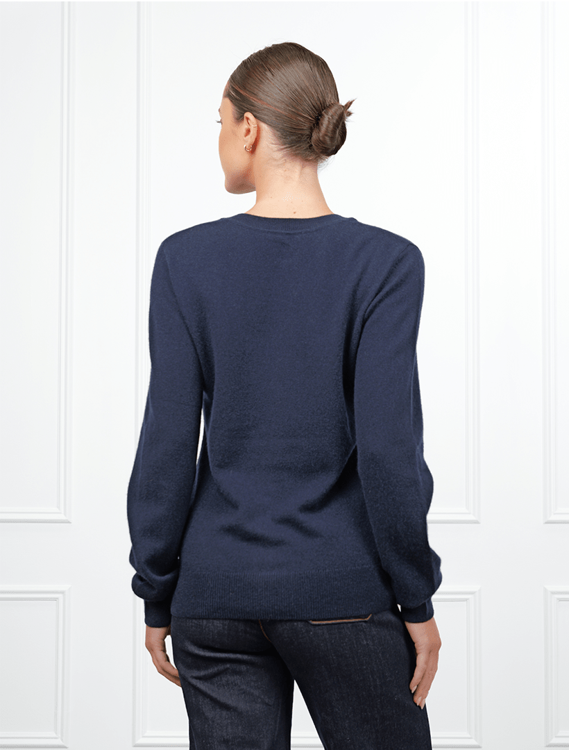 Melissa Cashmere Long Sleeve Knit Navy - Zjoosh