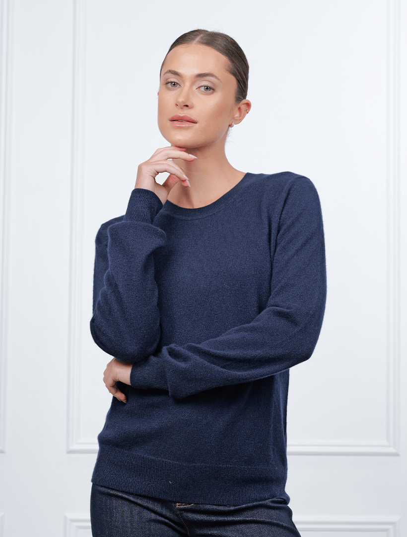 Melissa Cashmere Long Sleeve Knit Navy - Zjoosh