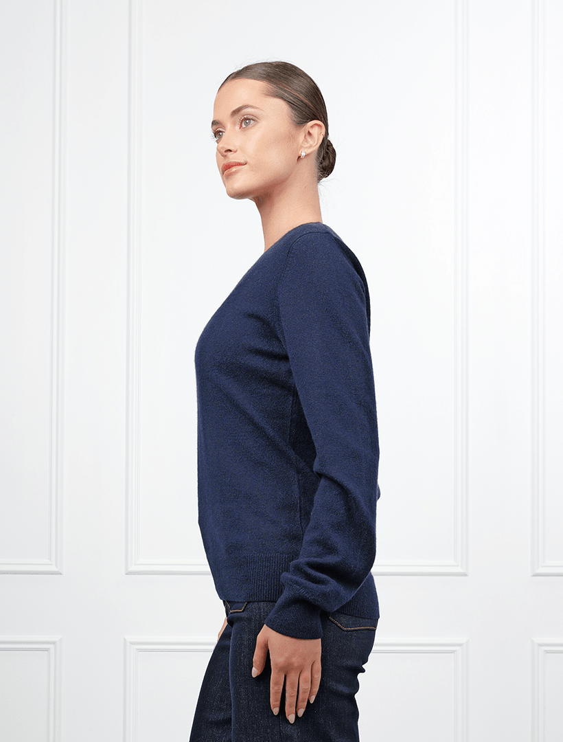 Melissa Cashmere Long Sleeve Knit Navy - Zjoosh