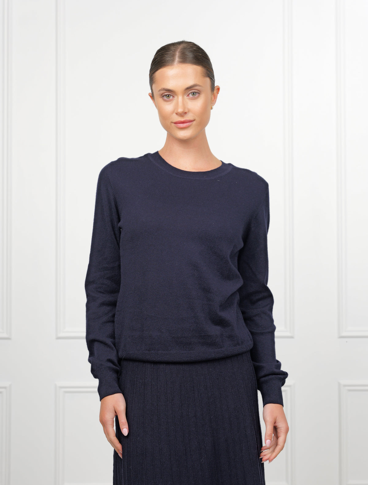 Melissa Crew Neck Knit Navy - Zjoosh