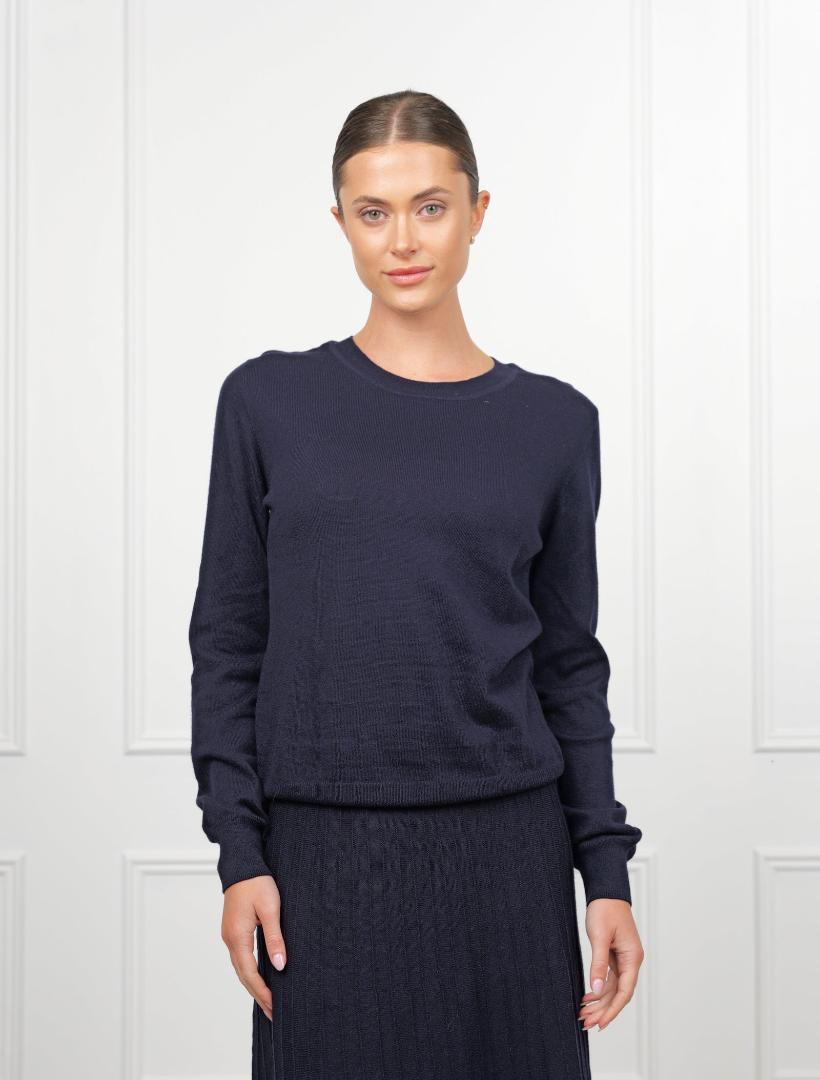 Melissa Crew Neck Knit Navy - Zjoosh