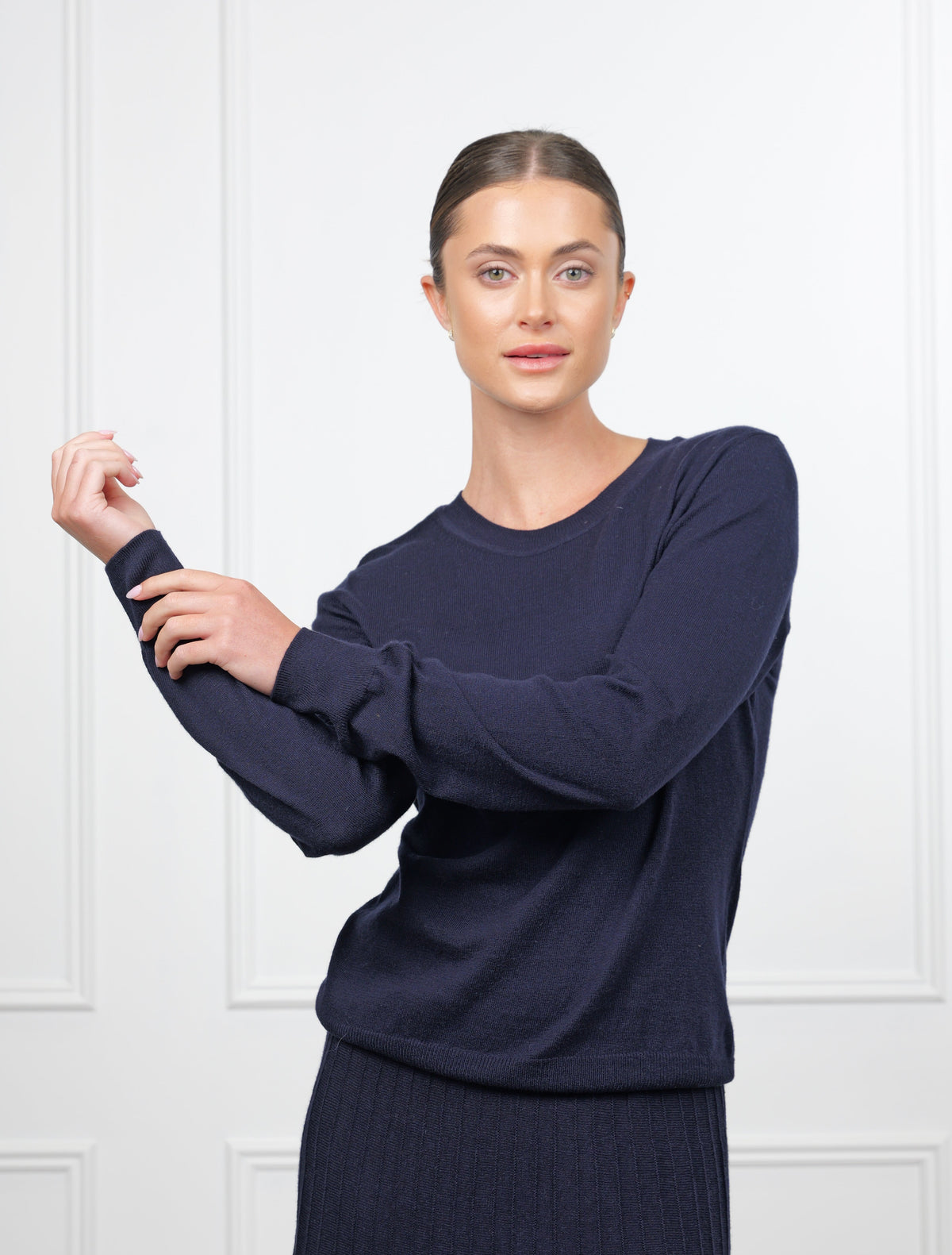 Melissa Crew Neck Knit Navy - Zjoosh