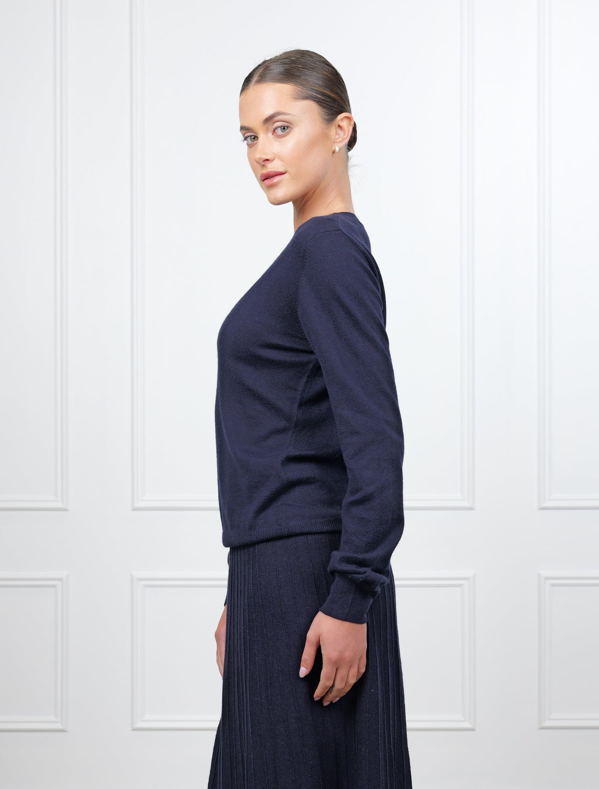 Melissa Crew Neck Knit Navy - Zjoosh