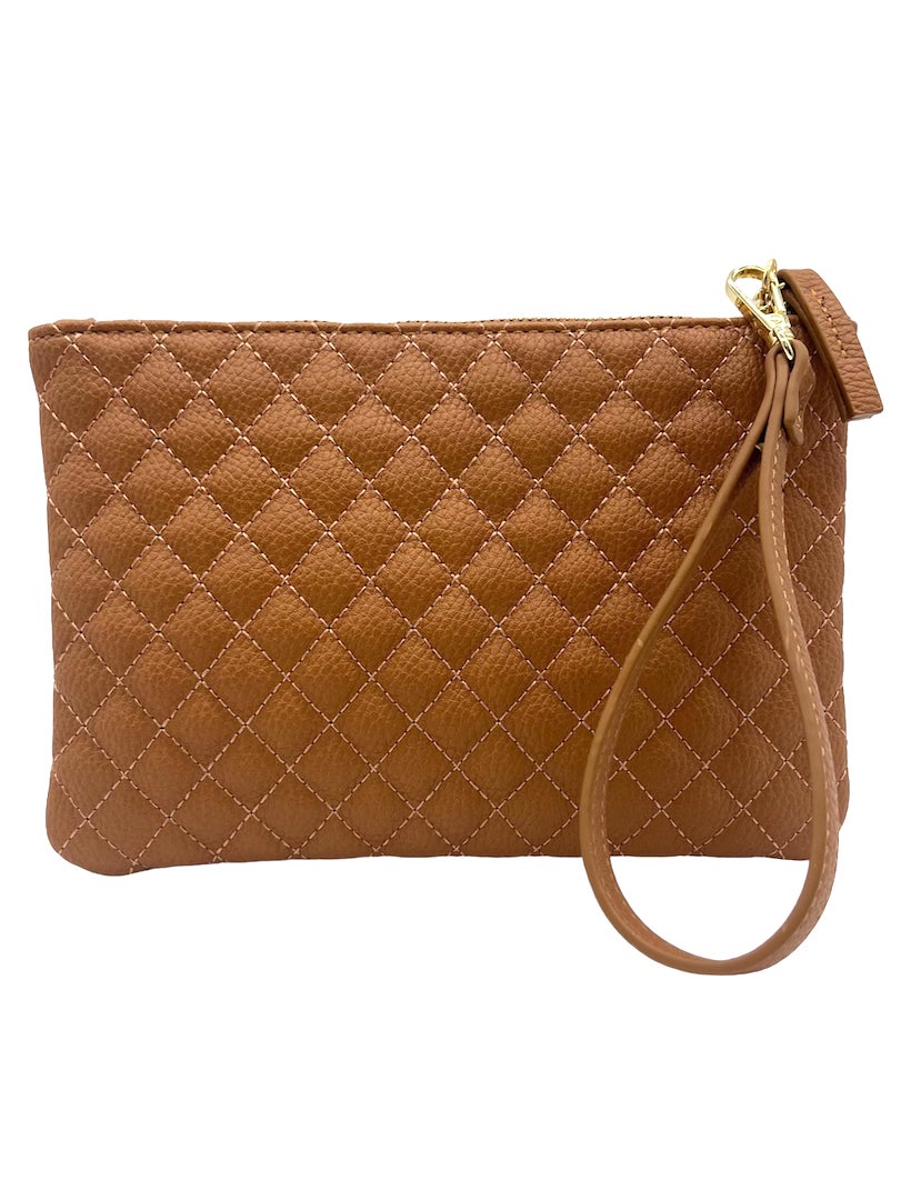 Melissa Quilted Clutch Tan - FINAL SALE
