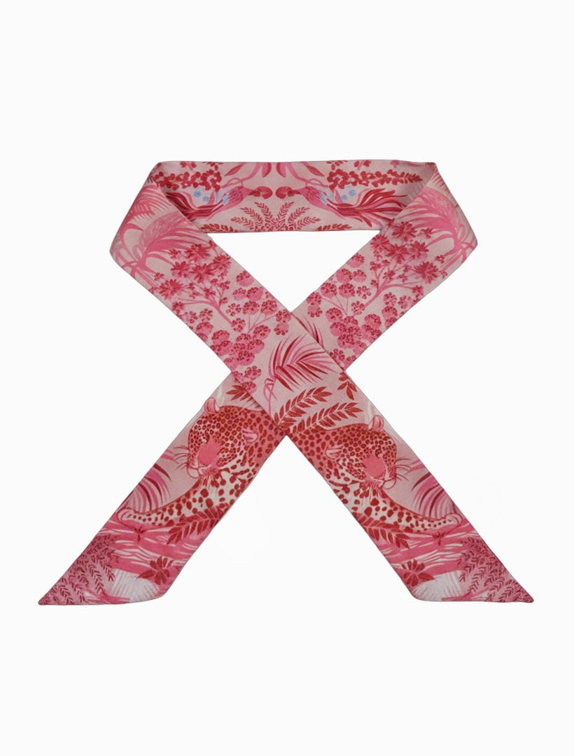 Melon Leopards Palms Neck Scarf - Zjoosh