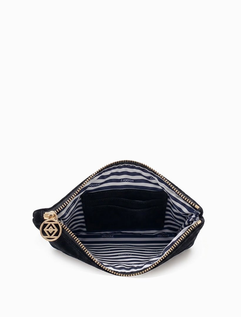 Mia Eco Suede Clutch Black - Zjoosh