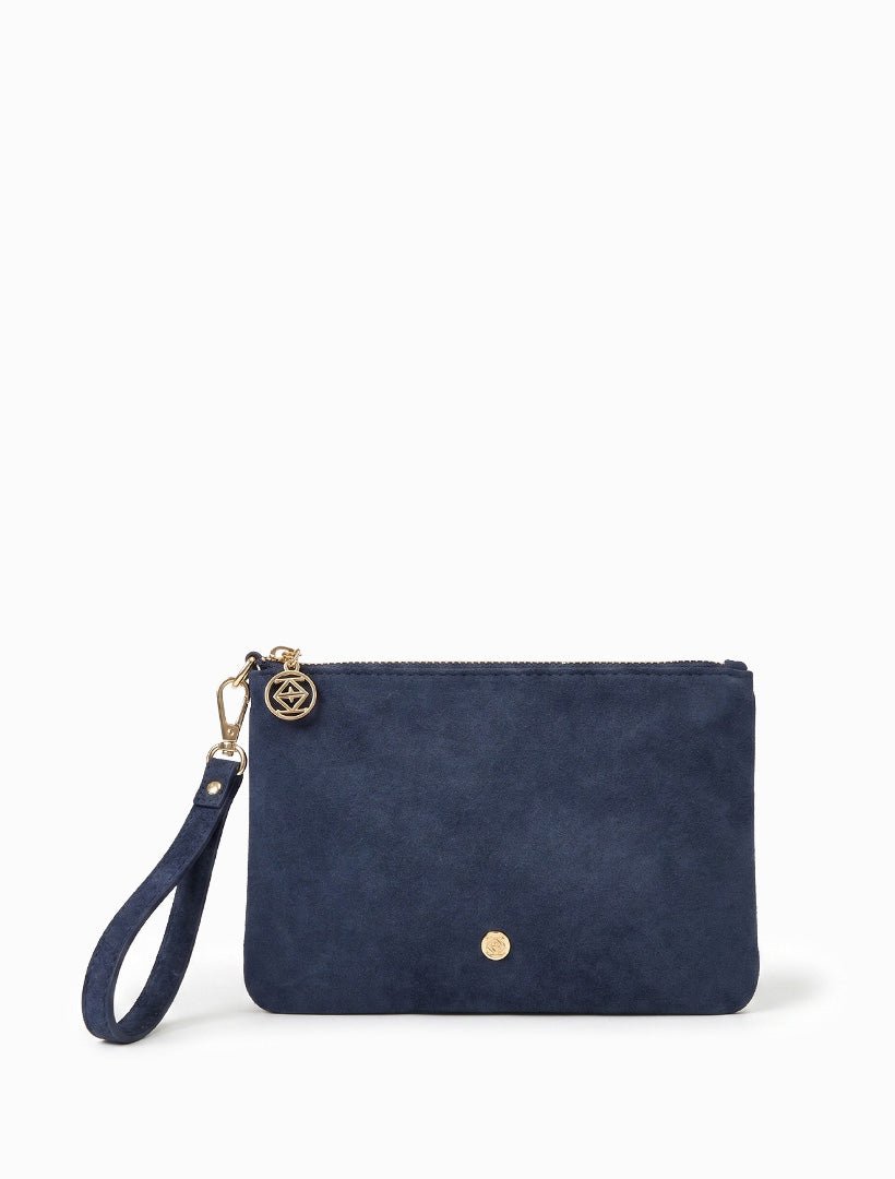 Mia Eco Suede Clutch Navy - Zjoosh