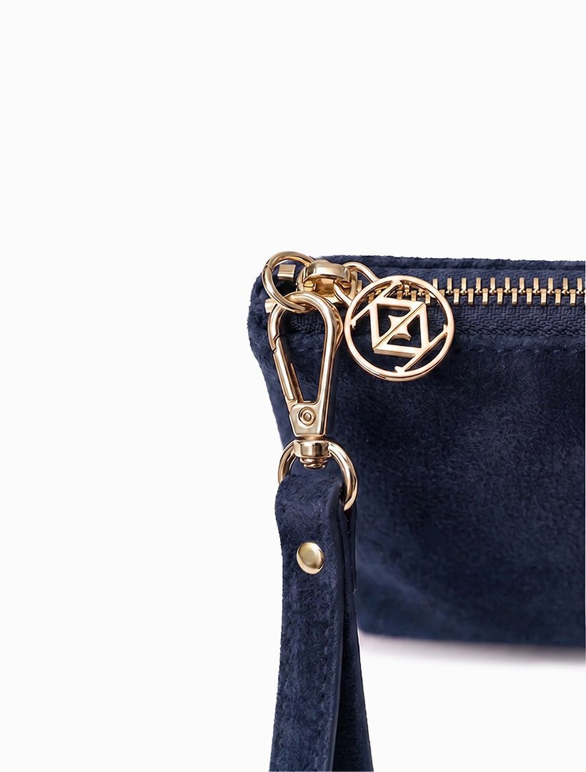 Mia Eco Suede Clutch Navy - Zjoosh