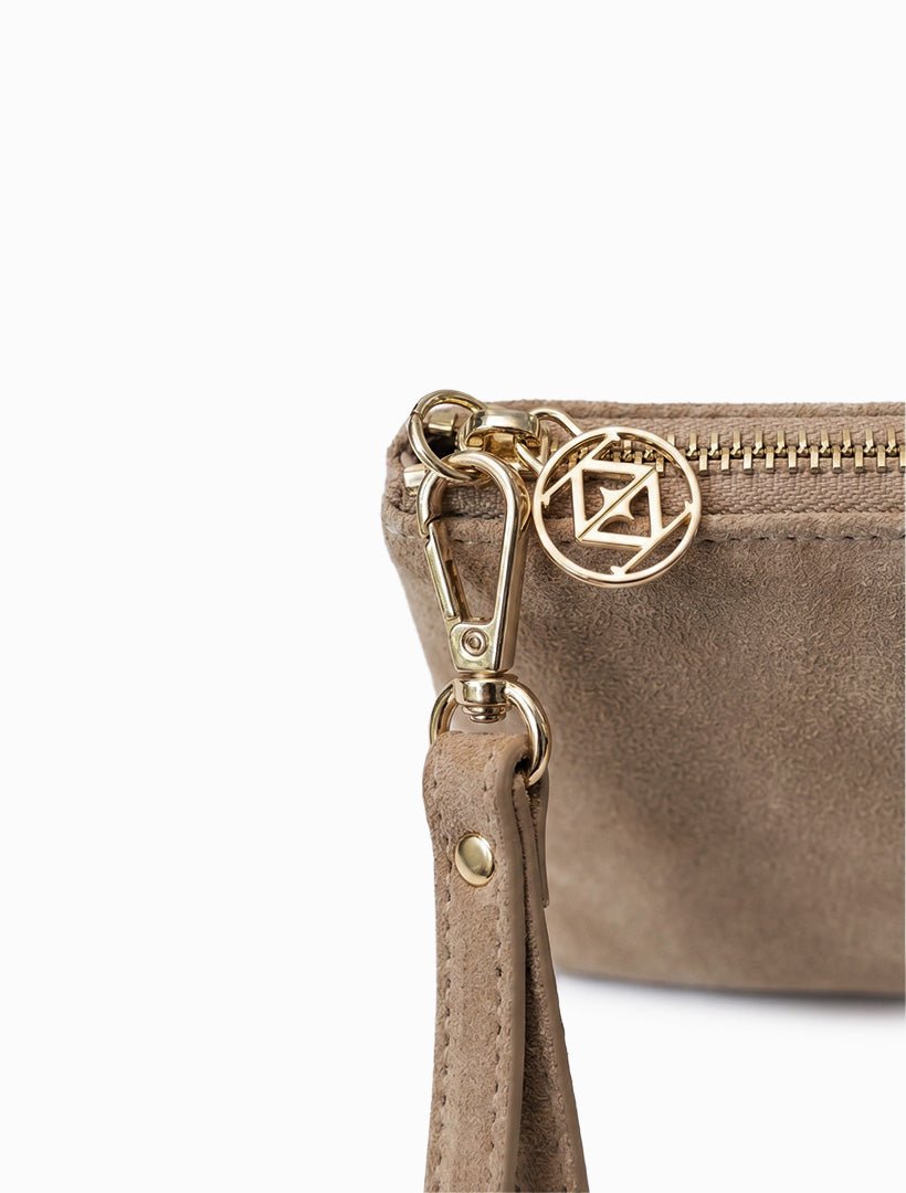 Mia Eco Suede Clutch Tan - Zjoosh