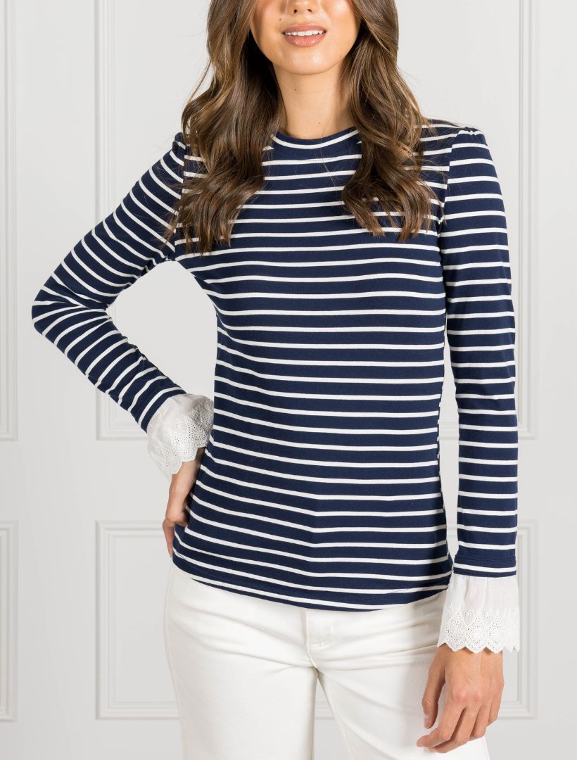 Millie Striped Top Navy - Zjoosh