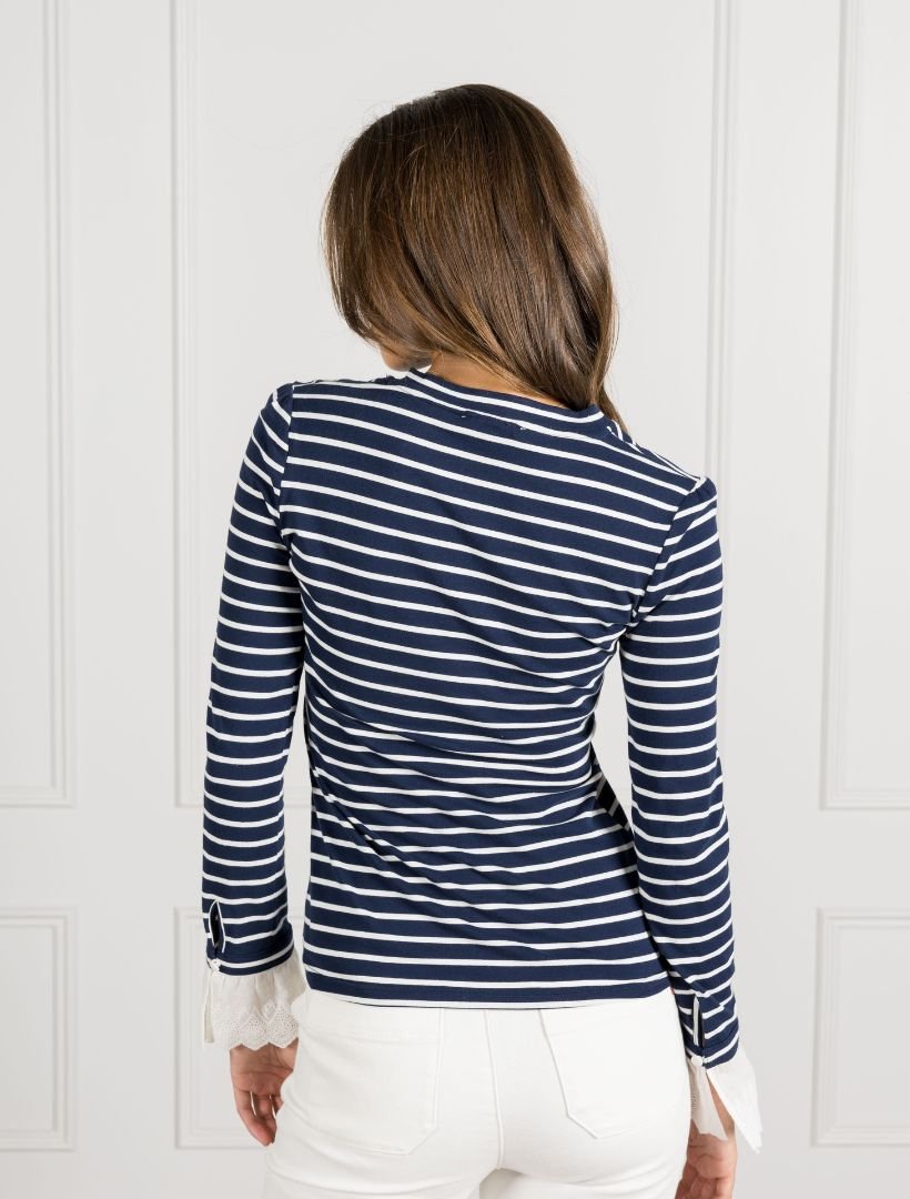 Millie Striped Top Navy - Zjoosh