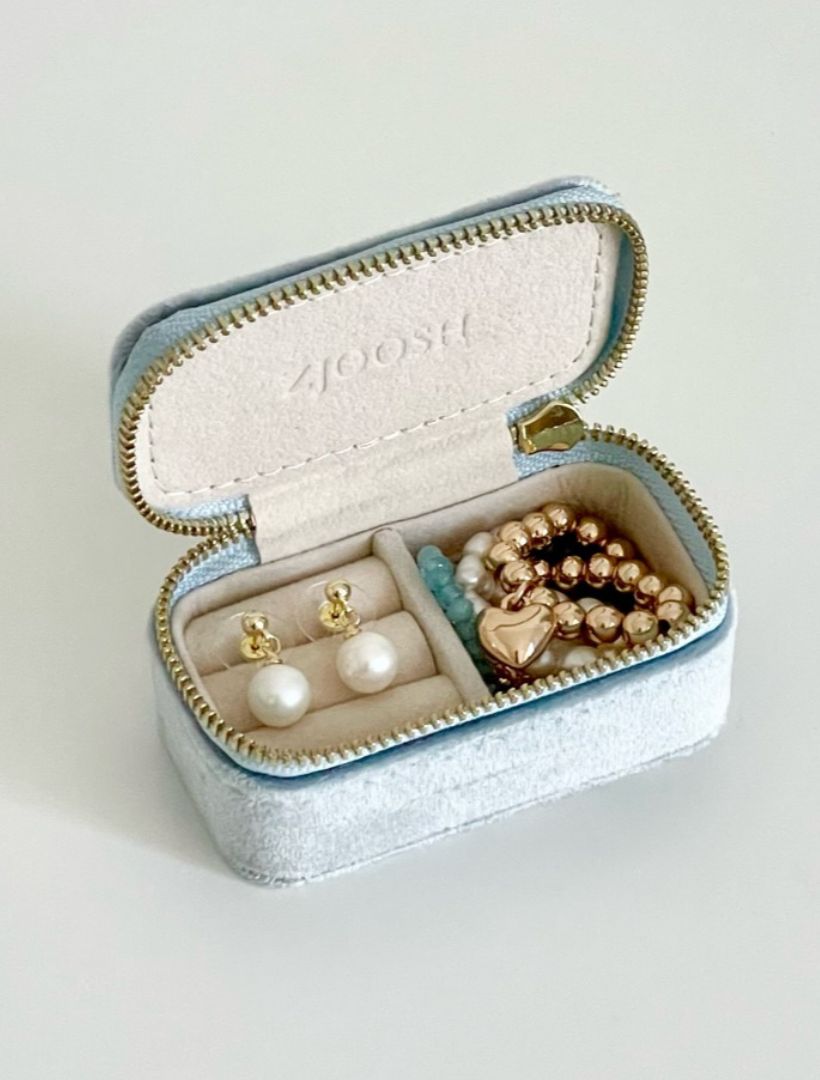 Mini Velvet Jewellery Case Blue - Zjoosh