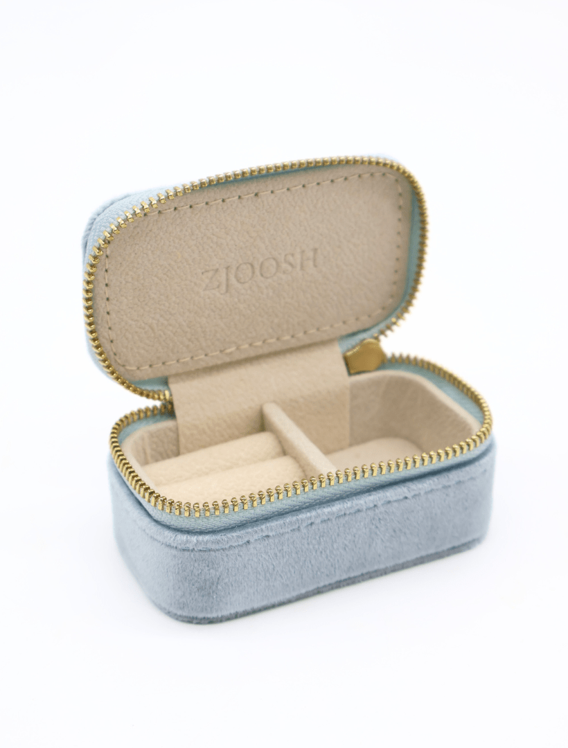 Mini Velvet Jewellery Case Blue - Zjoosh